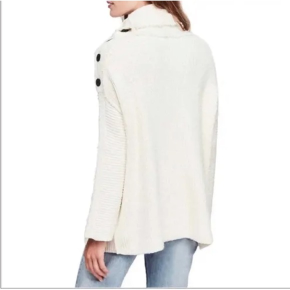 Free People On My Side Button Cowl Neck Sweater Knit - Picture 3 of 9